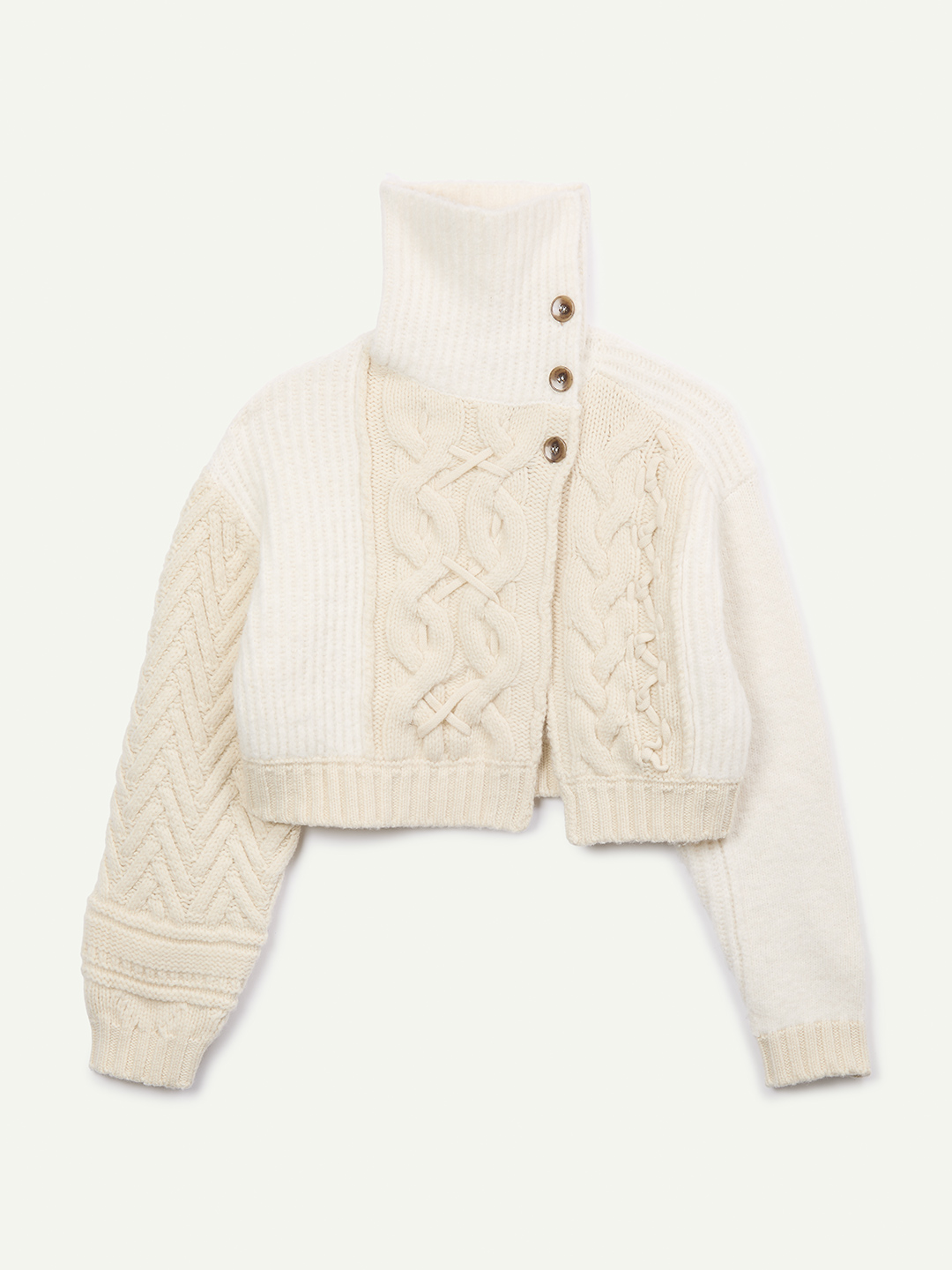 Stitched Cable Cardigan 詳細画像 White 1