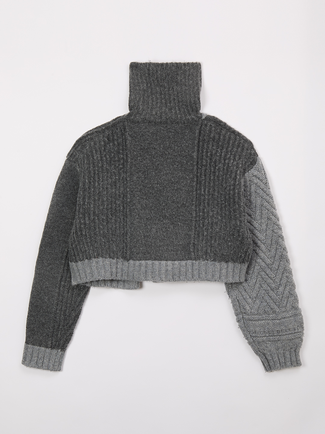 Stitched Cable Cardigan 詳細画像 Gray 2