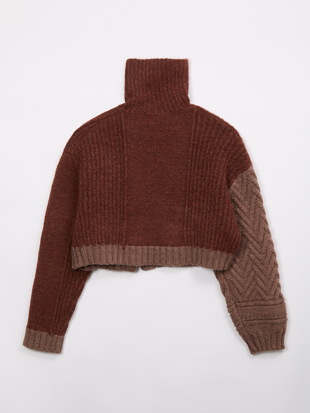 Stitched Cable Cardigan 詳細画像 Brown 2