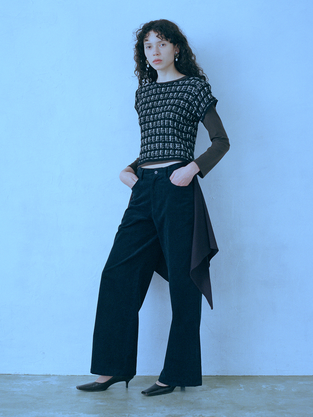 Check Jacquard Tshirt 詳細画像 Black 3