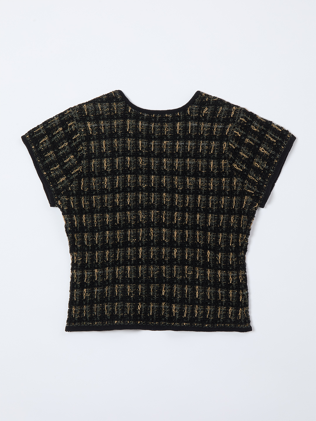 Check Jacquard Tshirt 詳細画像 Black 2