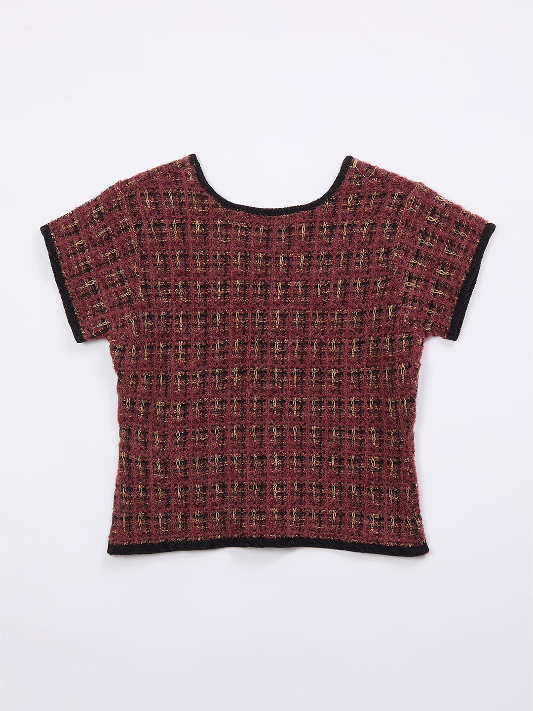 Check Jacquard Tshirt 詳細画像 Bordeaux 2