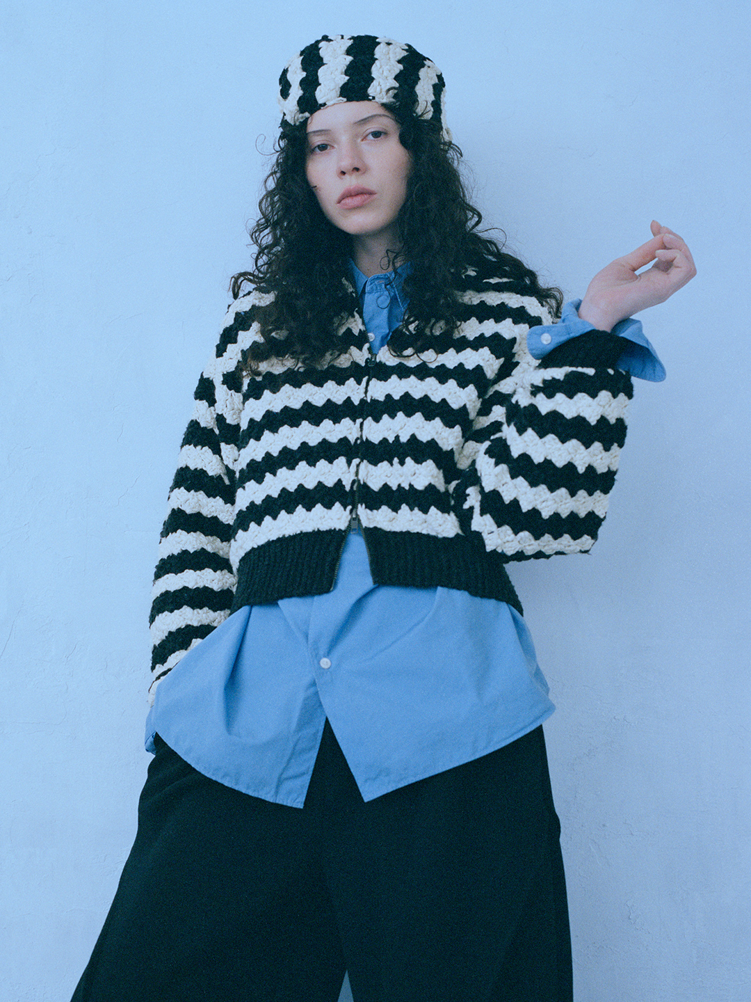 Crochet Border Hat 詳細画像 Black 3