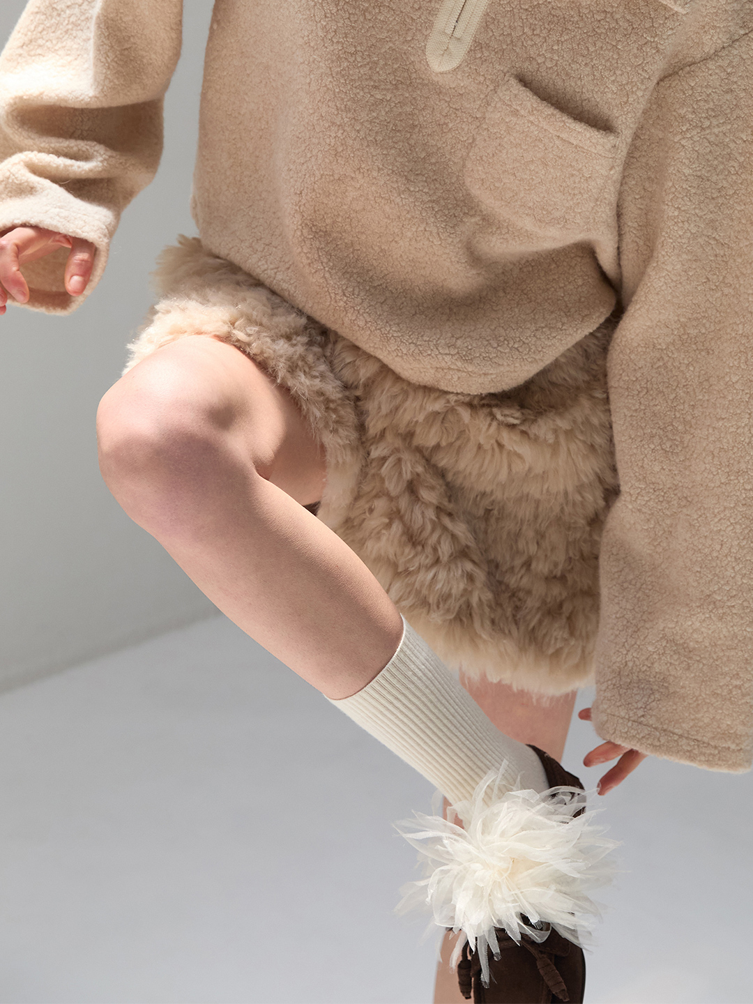 Pom pom Flower Wool Socks