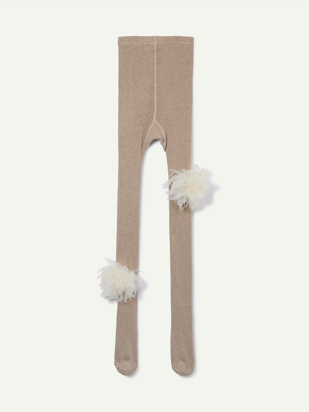 Pom pom Flower Wool Tights 詳細画像 Beige 2