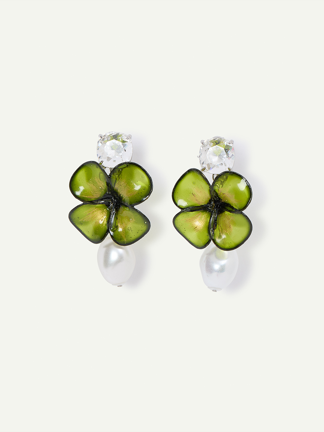 Clovers Earrings 詳細画像 Green 1